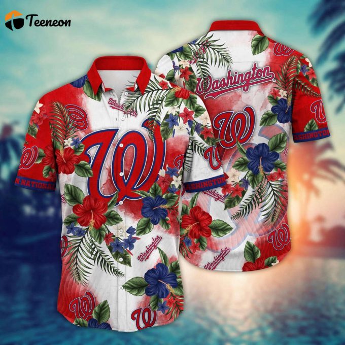 Mlb Washington Nationals Hawaiian Shirt Pitch Perfect Bloom Gift For Fans 1
