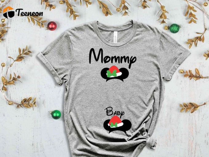 Mommy Baby Christmas Shirt, Disney Christmas Shirt, Mickey Ears Christmas Shirt, Mom And Baby Mickey Tshirt, Disney Christmas Vacation Shirt 1