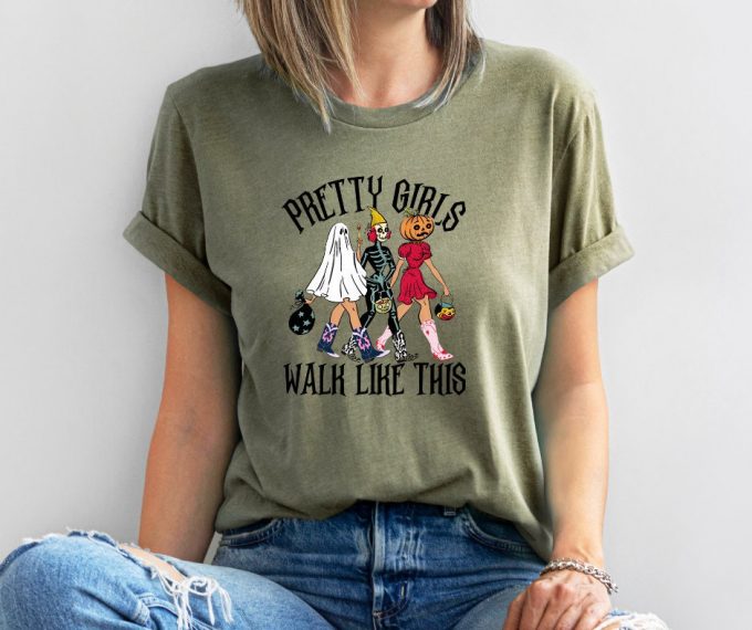 Mommy Matching Halloween T-Shirt, Pretty Girls Walk Like This T-Shirt, Cute Shirt For Halloween, Trendy Fall Shirt, Spooky Season Tee 4