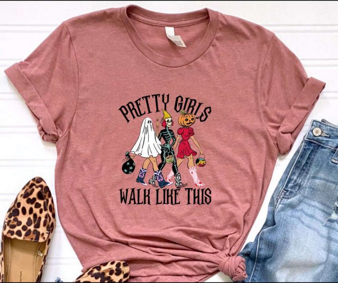 Mommy Matching Halloween T-Shirt, Pretty Girls Walk Like This T-Shirt, Cute Shirt For Halloween, Trendy Fall Shirt, Spooky Season Tee 3