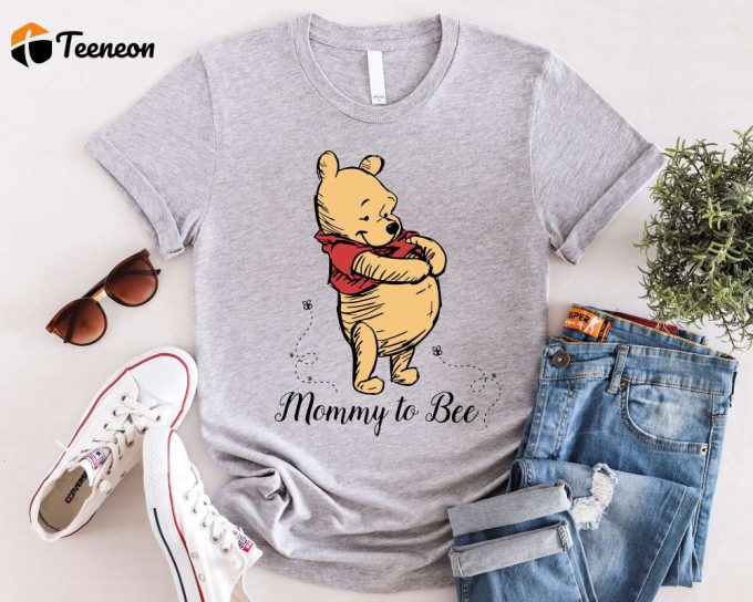 Disney Pooh Mommy Shirt: Funny Mom To Be T-Shirt For Baby Shower Party &Amp;Amp; Pregnancy Reveal – New Mom Tee