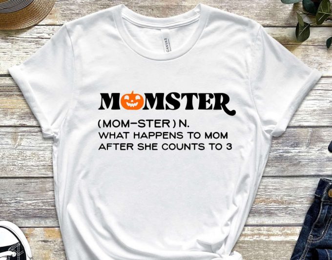 Momster Funny Mom Halloween Shirt, Fall T-Shirt, Cute Pumpkin Shirt, Womens Fall Shirt, Halloween Monster Costume Shirt, Halloween Party Tee 3