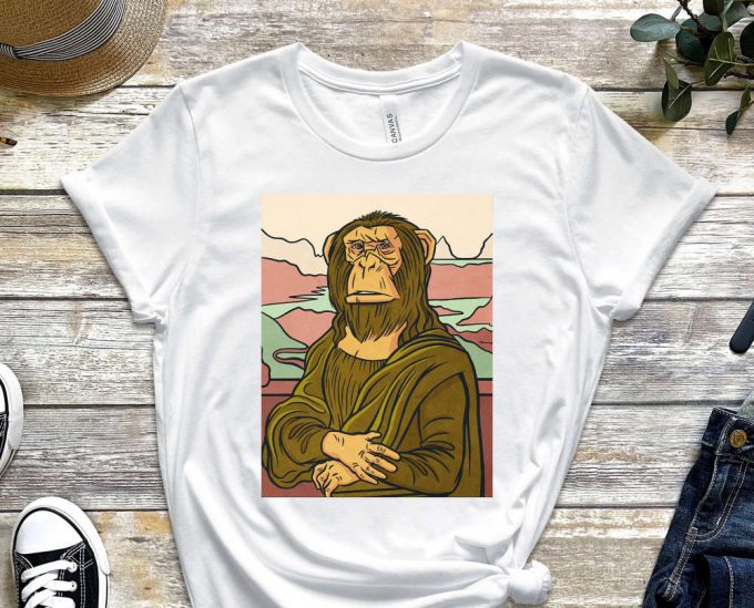 Monkey Lisa Shirt, Davinci Shirt, Mona Lisa Shirt, Pop Culture Shirt, Funny Monkey Shirt, Art Shirt, Artist Shirt, Cool Portrait Shirt 2