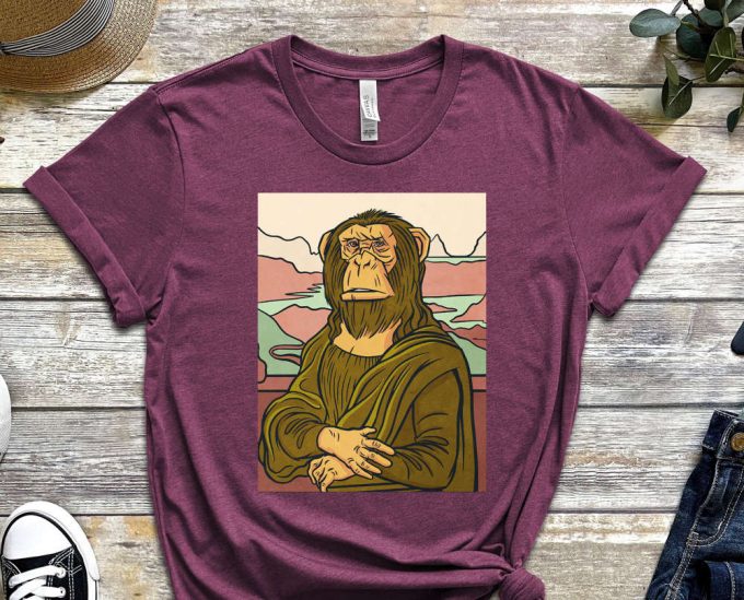 Monkey Lisa Shirt, Davinci Shirt, Mona Lisa Shirt, Pop Culture Shirt, Funny Monkey Shirt, Art Shirt, Artist Shirt, Cool Portrait Shirt 4