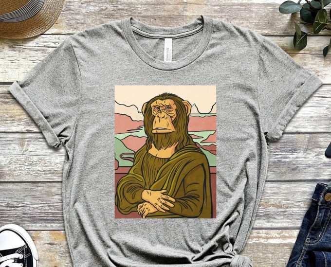 Monkey Lisa Shirt, Davinci Shirt, Mona Lisa Shirt, Pop Culture Shirt, Funny Monkey Shirt, Art Shirt, Artist Shirt, Cool Portrait Shirt 5