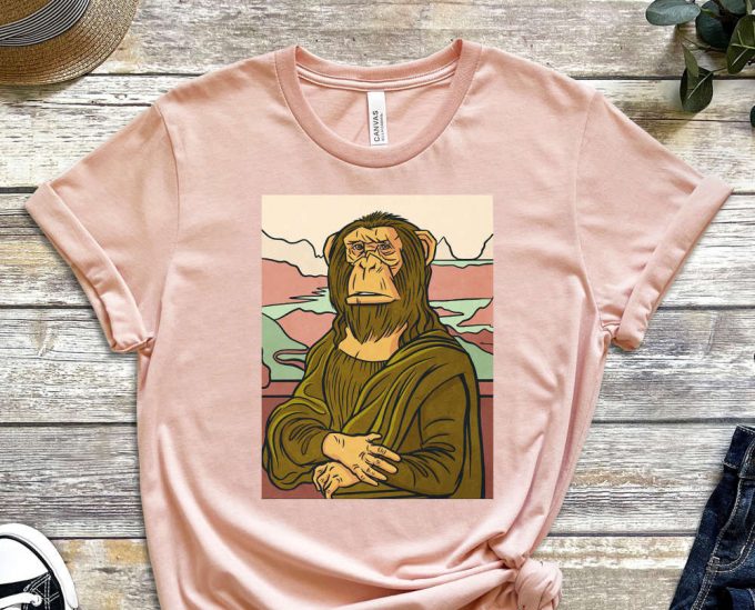 Monkey Lisa Shirt, Davinci Shirt, Mona Lisa Shirt, Pop Culture Shirt, Funny Monkey Shirt, Art Shirt, Artist Shirt, Cool Portrait Shirt 6