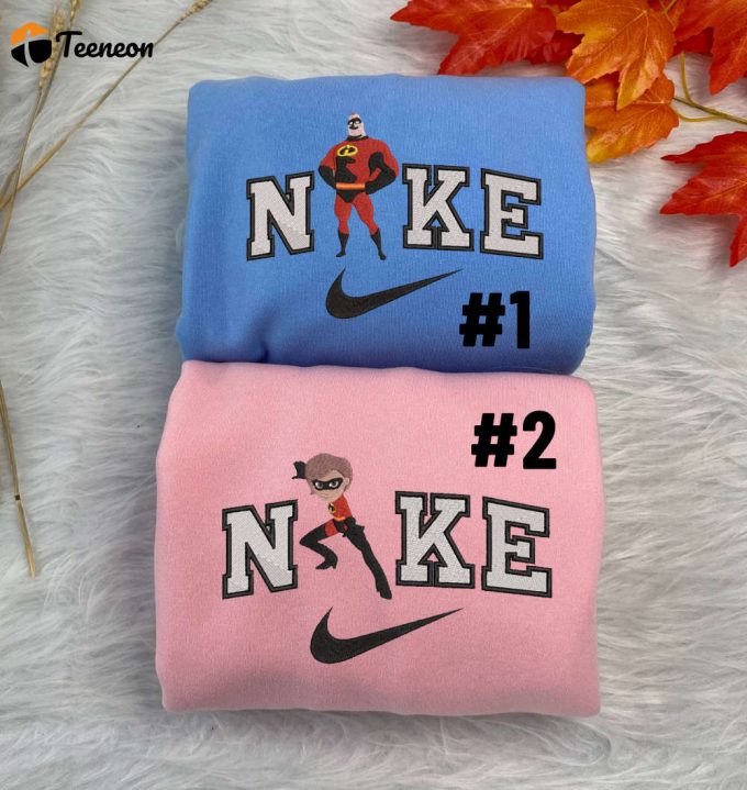 Mr And Mrs Incredibles Disney Nike Embroidered Sweatshirts 1