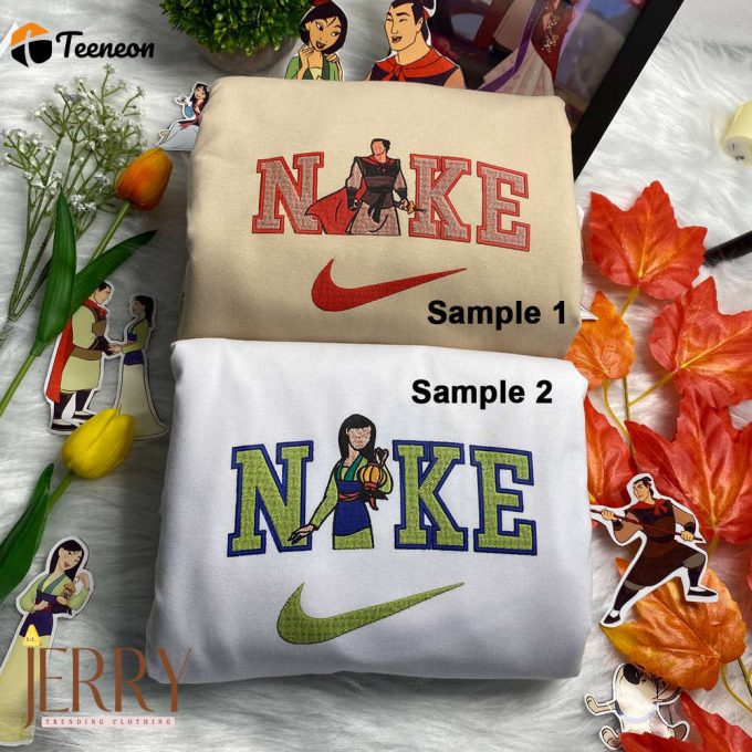 Mulan And Li Shang Disney Nike Embroidered Sweatshirts