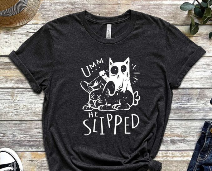 Murderer Cat Shirt, Accident Hirt, Killer Shirt, Murderer Shirt, Cat Shirt, Black Kitty Shirt, Slipped Shirt, Graphics Tee, Cat Design Shirt 5