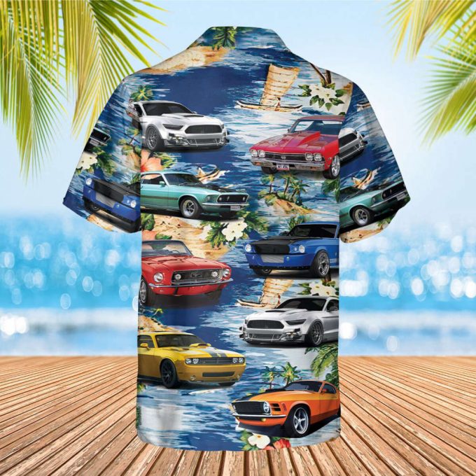 Muscle Car Hawaiian Shirts For Men Women, Summer Beach Aloha Shirt, Hawaii Beach Shirt, Family Gift 3