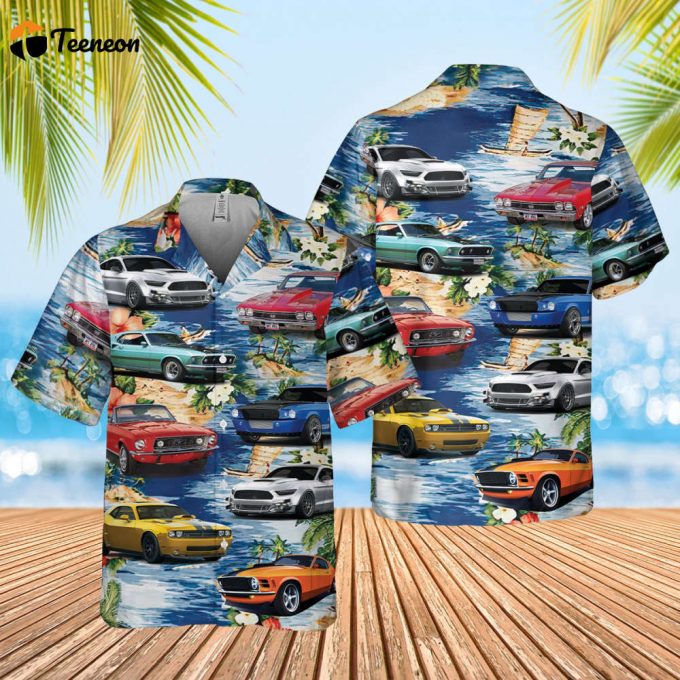 Muscle Car Hawaiian Shirts For Men Women, Summer Beach Aloha Shirt, Hawaii Beach Shirt, Family Gift 1