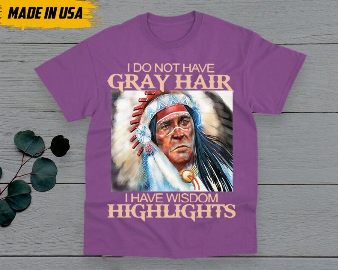 Native American T-Shirt, Native American Gift, Native American Pride Indigenous Shirt, I Do Not Have Gray Hair, I Have Wisdom Highlights 2