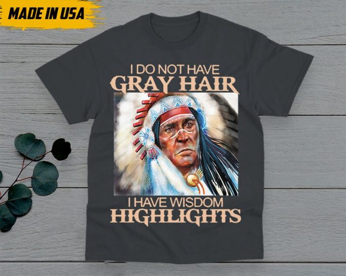 Native American T-Shirt, Native American Gift, Native American Pride Indigenous Shirt, I Do Not Have Gray Hair, I Have Wisdom Highlights 3