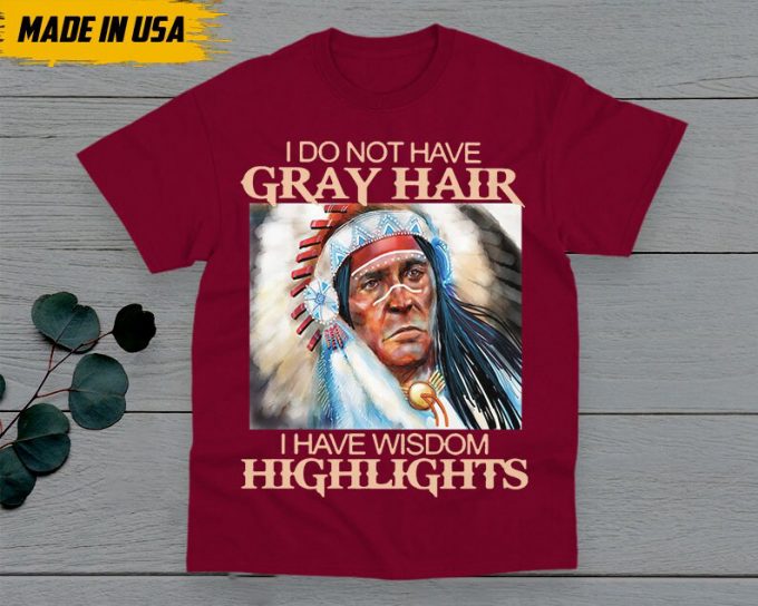 Native American T-Shirt, Native American Gift, Native American Pride Indigenous Shirt, I Do Not Have Gray Hair, I Have Wisdom Highlights 4