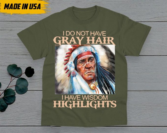 Native American T-Shirt, Native American Gift, Native American Pride Indigenous Shirt, I Do Not Have Gray Hair, I Have Wisdom Highlights 5