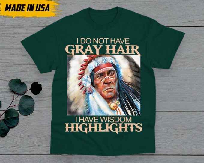 Native American T-Shirt, Native American Gift, Native American Pride Indigenous Shirt, I Do Not Have Gray Hair, I Have Wisdom Highlights 6