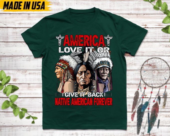 Native American Unisex T-Shirt, Native American Gift, Native American Pride Indigenous Shirt, America Love It Or Give It Back 6