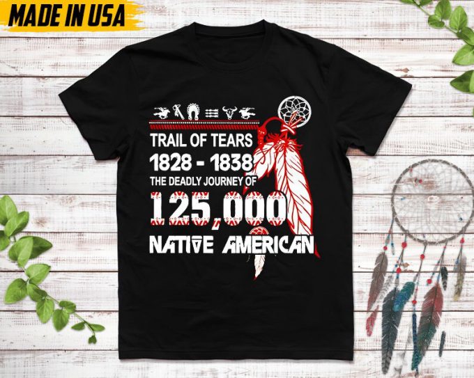 Native American Unisex T-Shirt, Native American Gift, Native American Pride Indigenous Shirt, Trail Of Tears 1828 - 1838 4