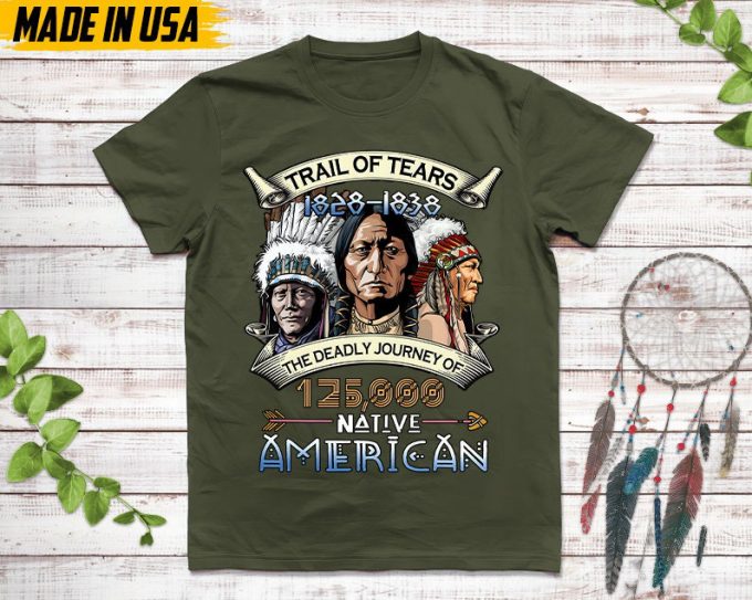 Native American Unisex T-Shirt, Native American Gift, Native American Pride Indigenous Shirt, Trail Of Tears 1828-1838 Native American Shirt 4