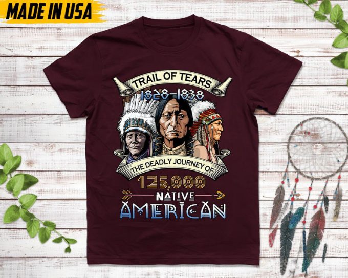 Native American Unisex T-Shirt, Native American Gift, Native American Pride Indigenous Shirt, Trail Of Tears 1828-1838 Native American Shirt 7