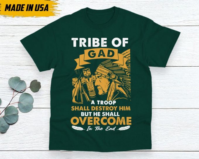 Native American Unisex T-Shirt, Native American Gift, Native American Pride Indigenous Shirt, Tribe Of Gad, He Shall Overcome In The End 3