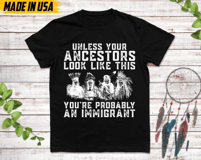 Native American Unisex T-Shirt, Native American Gift, Native American Pride Indigenous Shirt, Unless Your Ancestors Look Like This Shirt 7