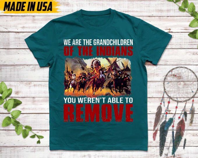 Native American Unisex T-Shirt, Native American Gift, Native American Pride Indigenous Shirt, We Are The Grandchildren Of The Indians 5