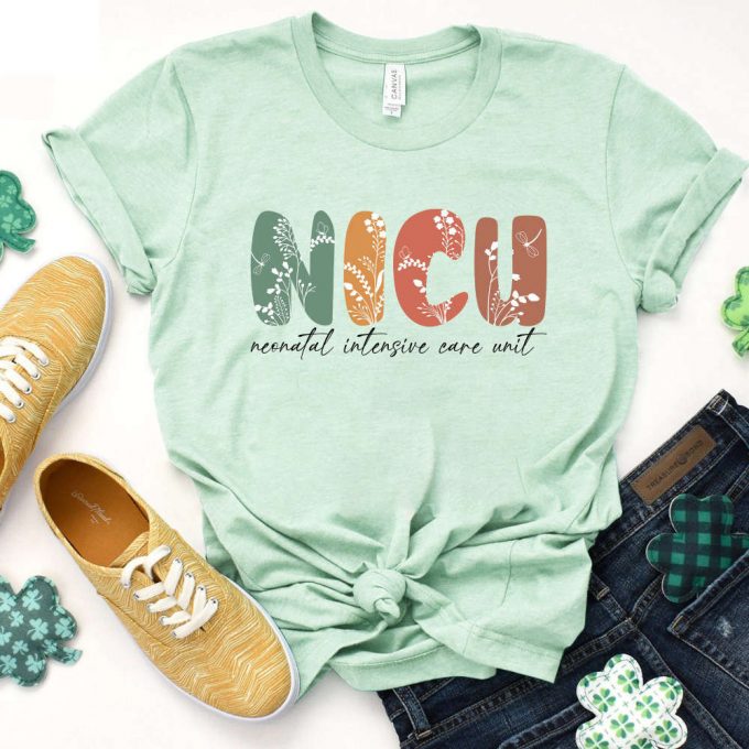 Floral Nicu Nurse Shirt: Boho Tee Gift For Neonatal Intensive Care Nurses 2