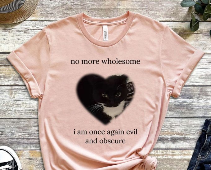 No More Wholesome, Once Evil And Obscure, Cool Cat Shirt, Cat Tee, Black Cat Tee, Funny Cat Shirt, Kitten Shirt, Cat Lover Shirt 4