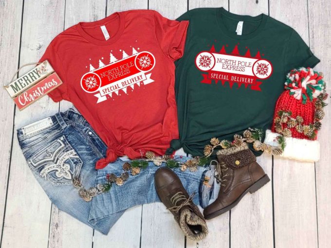 North Pole Express T-Shirt, North Pole Shirt, Christmas Vacation Shirt, Gift For Christmas, Christmas Spirit, Special Delivery Shirt 2