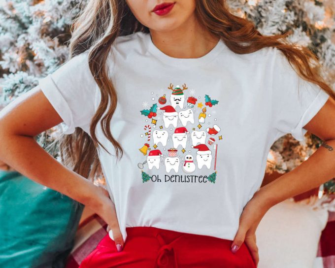 Merry Christmas Tooth Tree Shirt: Funny Dentist Gift 2