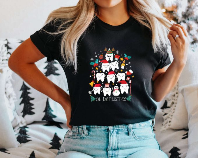 Merry Christmas Tooth Tree Shirt: Funny Dentist Gift 3