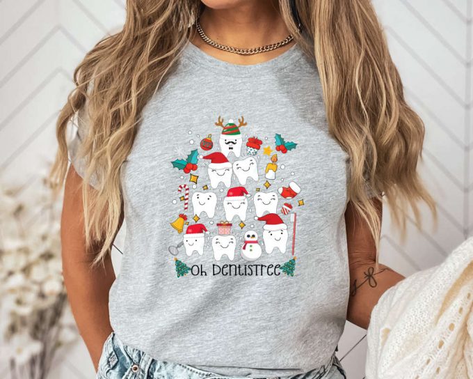 Merry Christmas Tooth Tree Shirt: Funny Dentist Gift 4