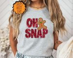 Oh Snap Gingerbread Shirt: Festive Xmas Cookie Gift with Sparkly Christmas Design!