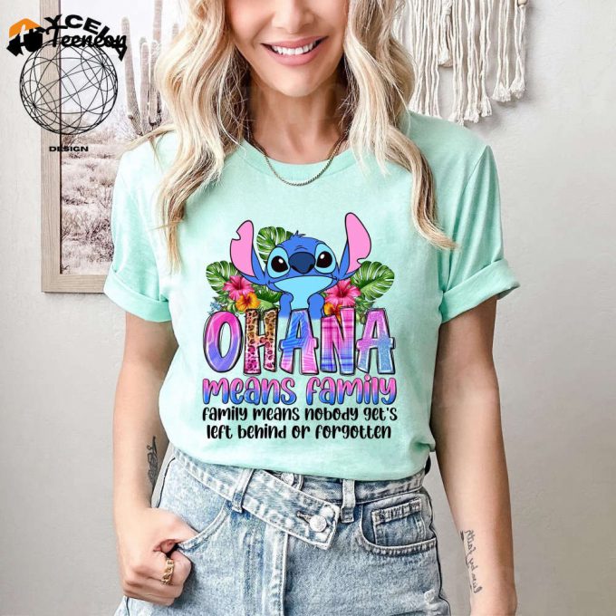 Ohana Means Family Shirt: Stitch Disney Disneyland Vacation Shirt – Funny Lilo And Stitch Design 1