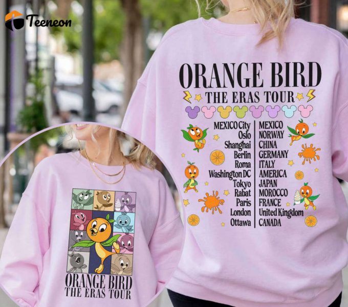 Orange Bird Epcot World Tour Shirt Eras Tour Tee Flowers &Amp;Amp; Garden Figment Dragon Disneyland 1