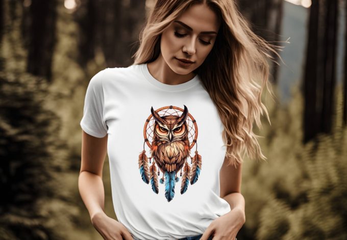 Explore The Mystical With Our Owl T-Shirt – Wisdom And Dreamcatcher Inspired Spiritual Shirts Featuring Indigenous Art And Spirit Animal Designs For True Freedom And Connection Shop Now! 3