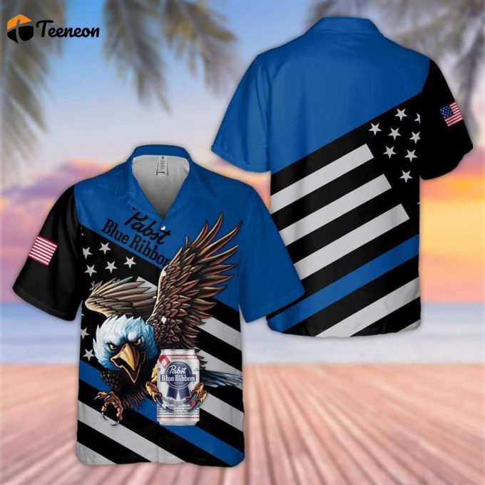Pabst Blue Ribbon Beer Eagle Inpennce Day 4Th Of July Hawaiian Shirt Gift For Men And Women 1