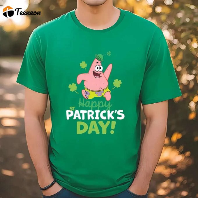 Patrick Star Spongebob St Patrick’s Day T-Shirt: Fun &Amp;Amp; Festive Celebration Wear 1