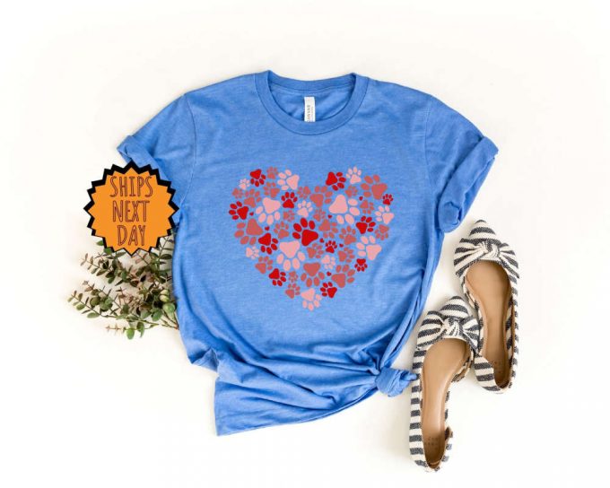 Paw Heart Shirt ,Paw Print Shirt, Animal Lover Gift Shirt, Paw Love Gift Shirt, Paw Print Shirt, Valentine Day Shirt, Dog Lover Gift Shirt 6