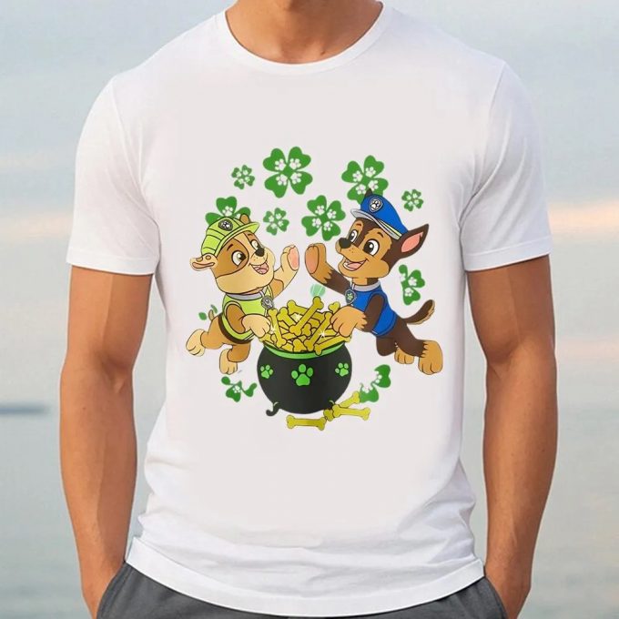 Paw Patrol St Patrick S Day T-Shirt: Chase Rubble &Amp; Lucky Dog - Fun &Amp; Festive! 2