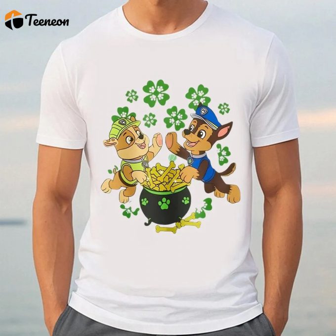 Paw Patrol St Patrick S Day T-Shirt: Chase Rubble &Amp;Amp; Lucky Dog - Fun &Amp;Amp; Festive! 1