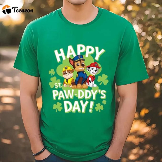 Paw Patrol St Patrick S Day T-Shirt: Celebrate With Happy Pups! 1