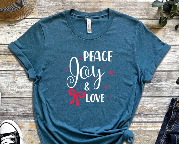 Peace Joy Love T-Shirt, Christmas Wishes, Joy Graphic Tees, Matching Family Christmas, Xmas Wishes, I Love Christmas, Peace Shirts, Joy Tees 6