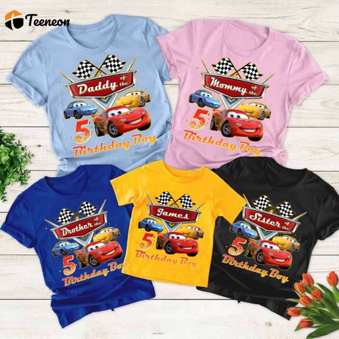 Custom Cars Birthday Family Shirt Pixar Cars Team Vacation Crew 1