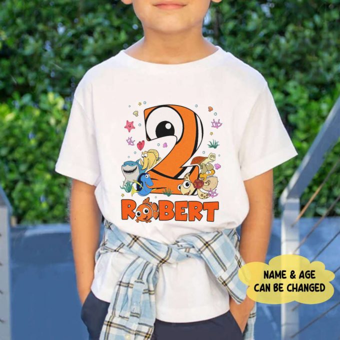 Custom Finding Nemo Birthday Shirt For Family Personalized &Amp; Matching Engage In The Underwater Adventure! 2