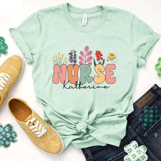 Floral Nurse Shirt &Amp; Sweater: Personalized Cute &Amp; Custom Nursing Student Gift 2