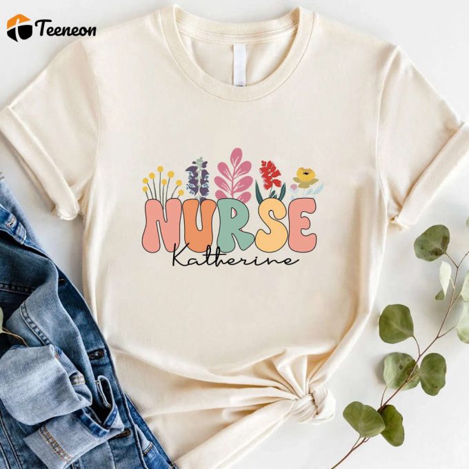 Floral Nurse Shirt &Amp;Amp; Sweater: Personalized Cute &Amp;Amp; Custom Nursing Student Gift 1