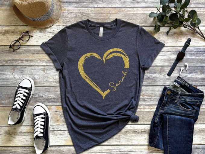 Custom Name Heart T-Shirt: Personalized Valentines And Mothers Day Gift - Heart Graphic Perfect Gift For Valentine Personalized Gift Option 3