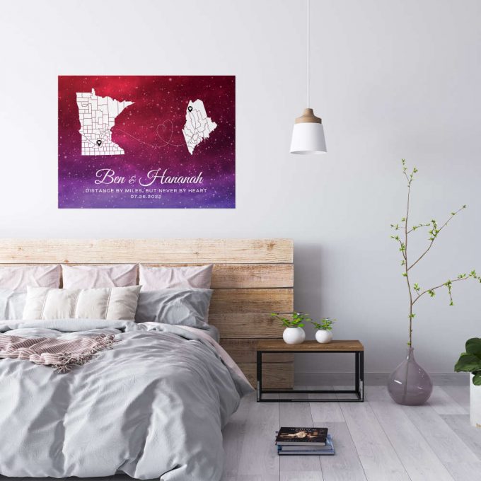 Custom Long Distance Love Star Constellation Map: Perfect Valentine S Day Birthday Anniversary Christmas Couple Gift 2